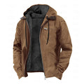 Blouson À Capuche Élégant En Polaire & Daim